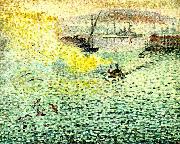 Henri Edmond Cross hamnen i toulon oil painting artist